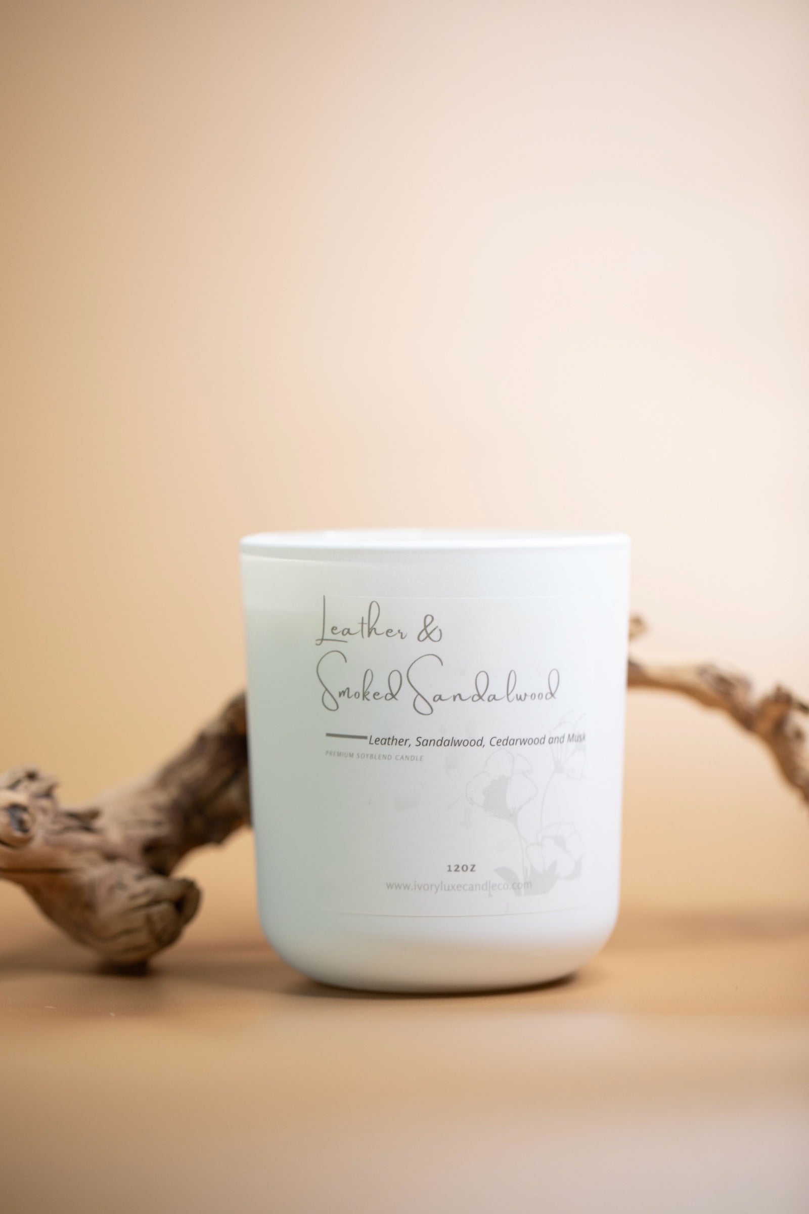 Leather & Smoked Sandalwood  | Premium Soy Blend Candle